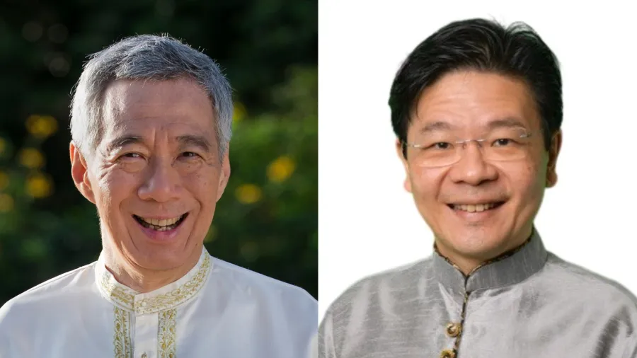 Outgoing Prime Minister as Lee Hsien Loong (L) will be succeeded by Lawrence Wong (R) [Photos from MCI/ PM Lee and Minister Wong's Facebook pages)