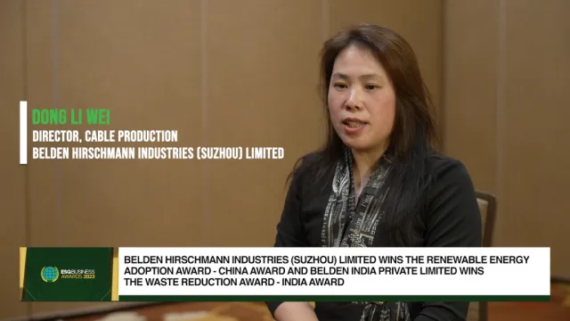 ESGBusiness Awards 2023 Winner: Belden Hirschmann Industries (Suzhou) Limited and Belden India Private Limited